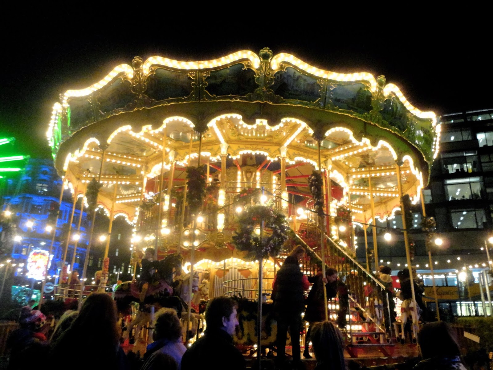 Carousel in Edinburgh's Winter Wonderland at Christmas in Princes Street Gardens