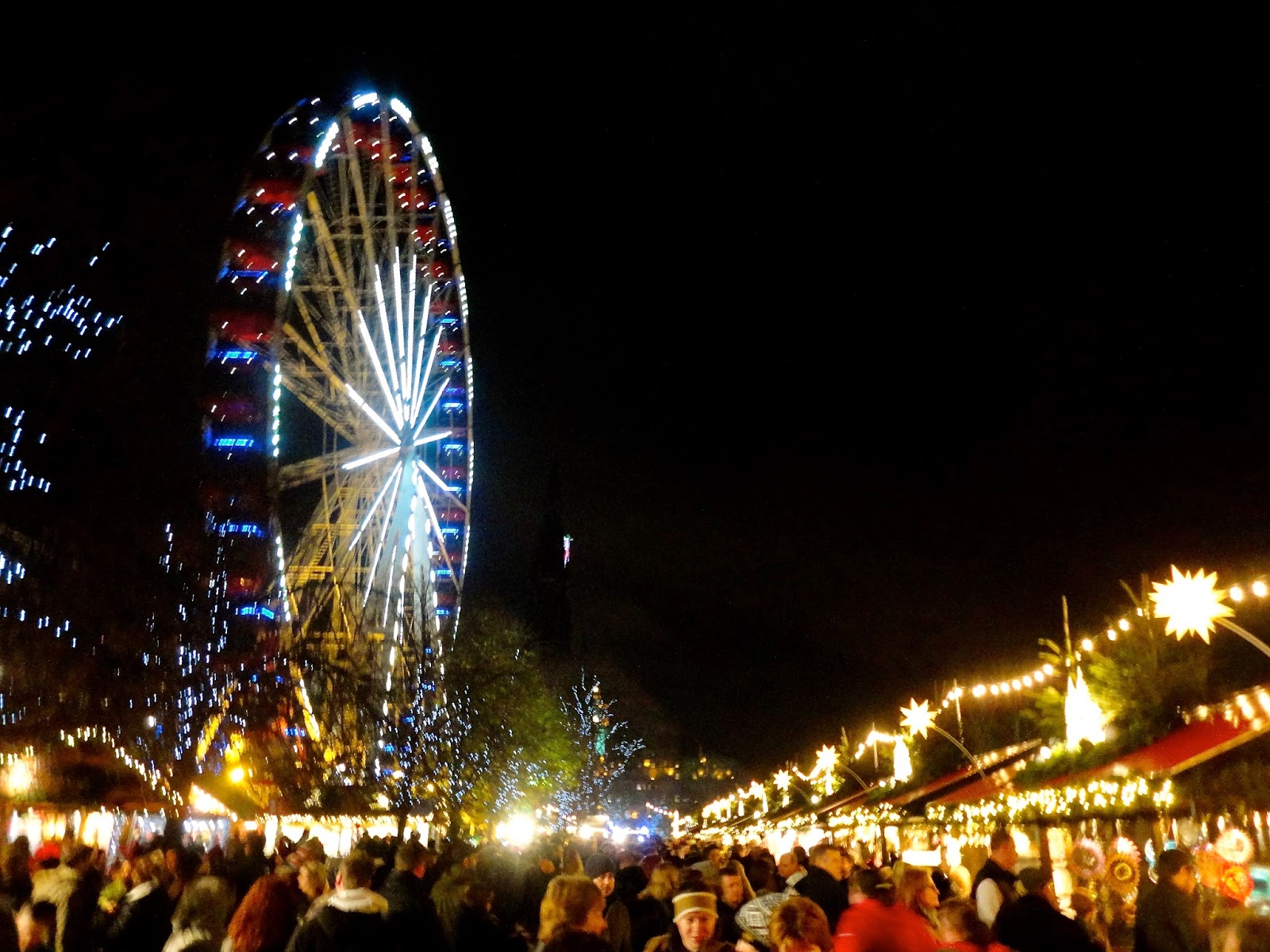 Ferris wheel in Edinburgh Winter Wonderland at Christmas in Princes Street Gardens