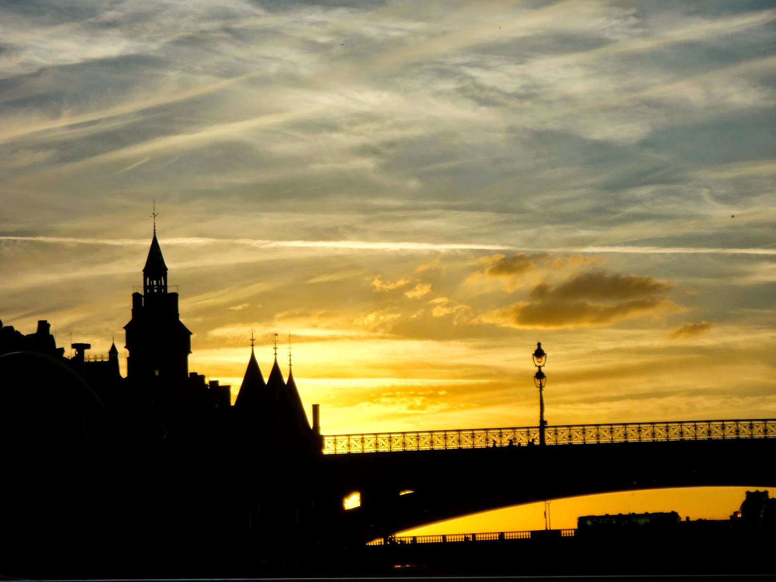 La Conciergerie at sunset from the River Seine, Paris