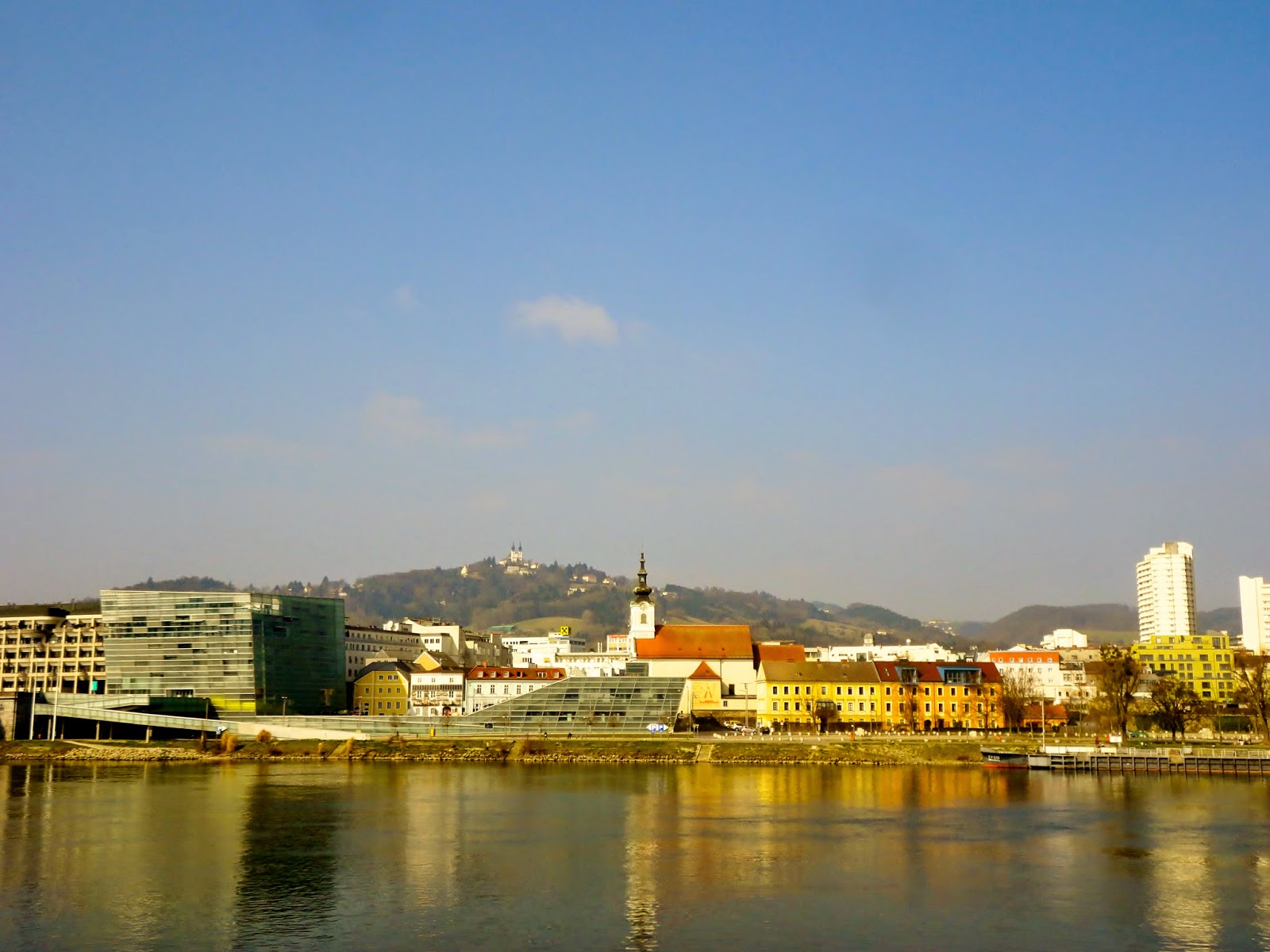 View over the river in Linz, Austria