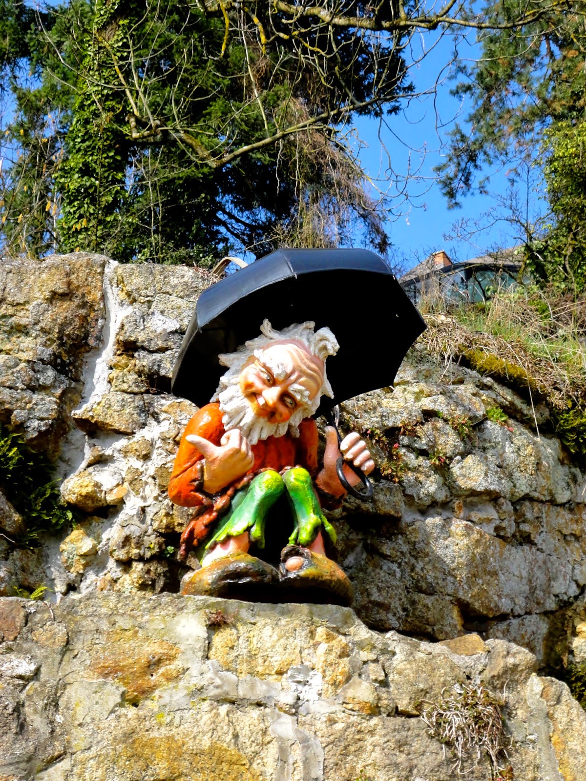 Mountain dwarf statue in Linz, Austria
