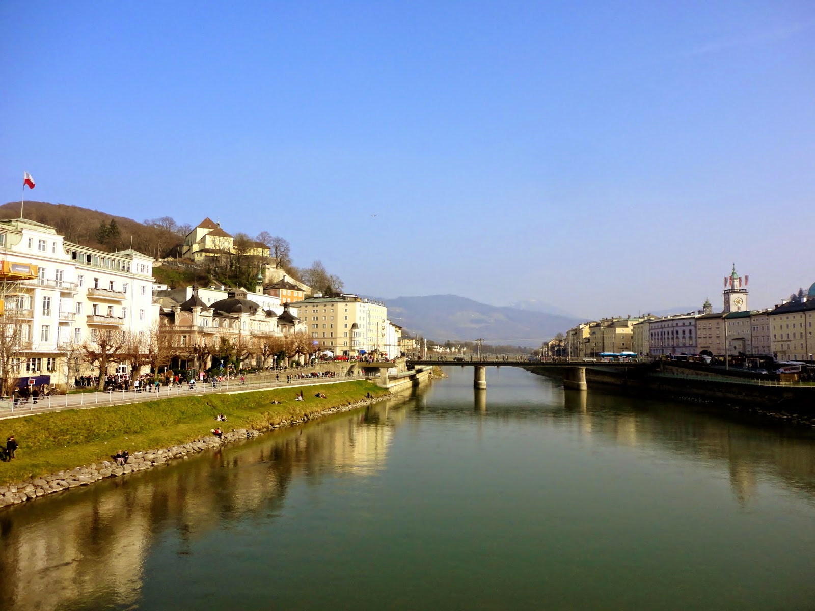 View over the river in Salzburg, Austria
