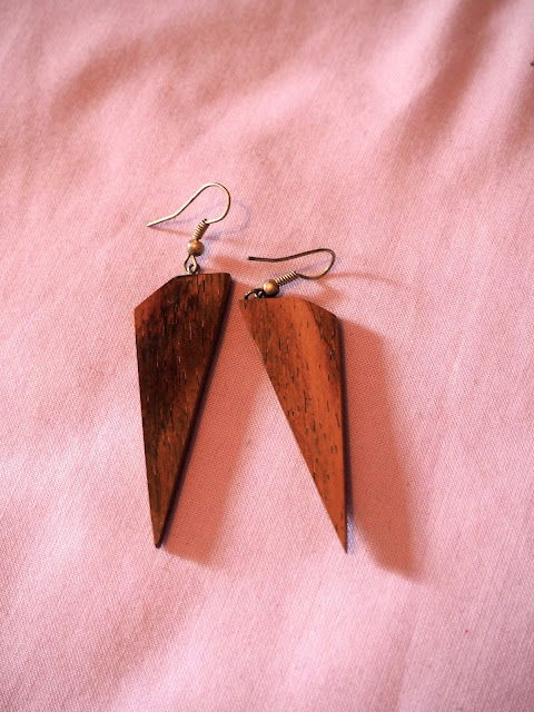 Wooden spike earrings from Nicaragua