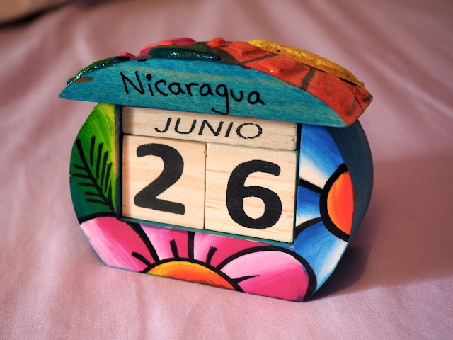 Colourful wooden block calendar from Nicaragua