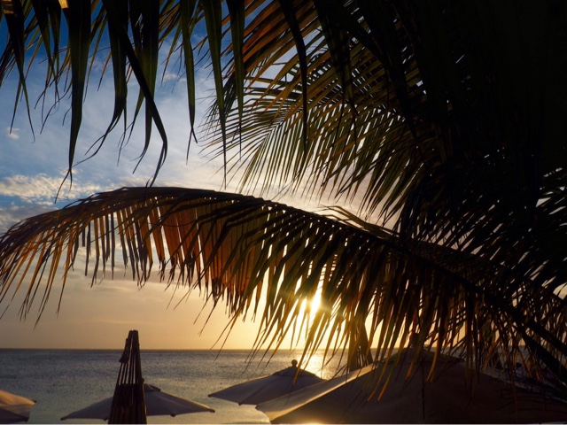 Sunset at West Bay on Roatán Island, Honduras