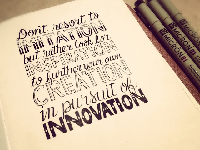 Creative inspiration quote in hand lettering