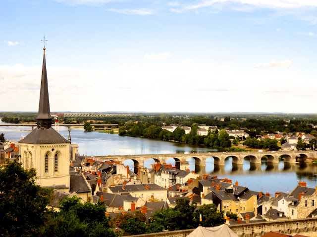 View of Saumur from the château, in the Loire Valley of France