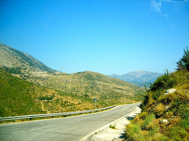 Road through the mountains on the island of Kefalonia, Greece