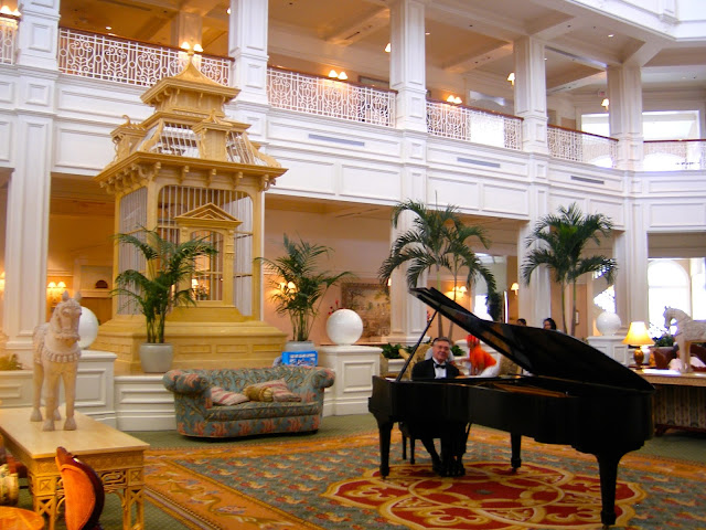Grand piano in the lobby of the Grand Floridian, Disney World, Florida