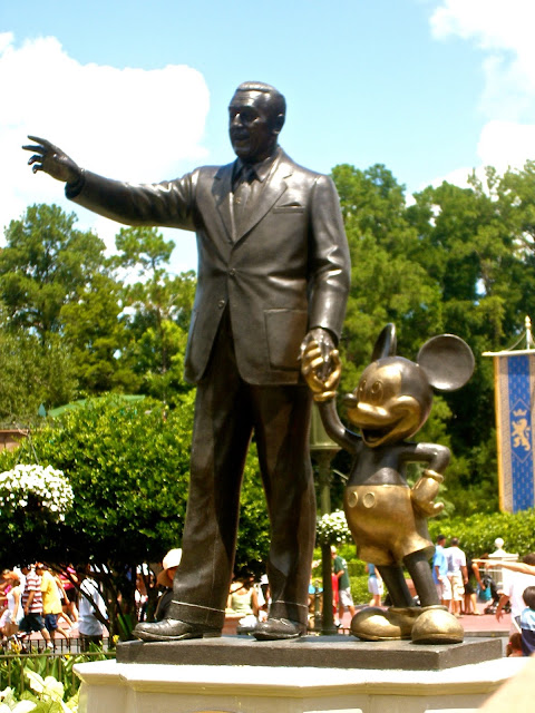 Statue of Walt Disney & Mickey Mouse - Magic Kingdom, Disney World, Florida