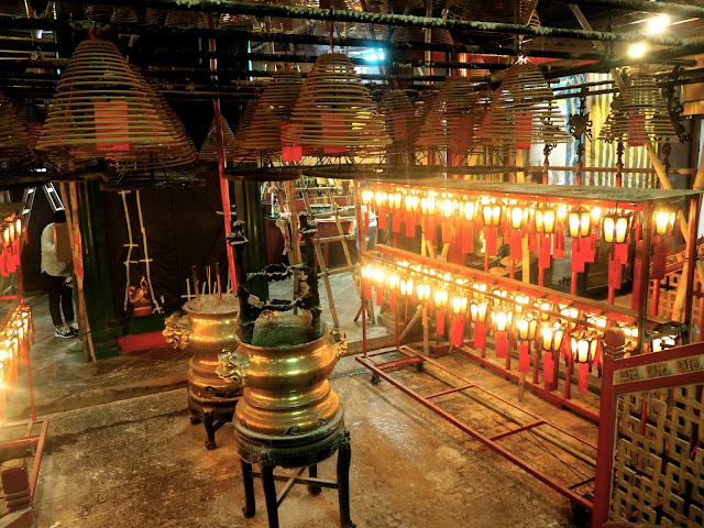 Lanterns & incense inside Man Mo Temple, Sheung Wan, Hong Kong