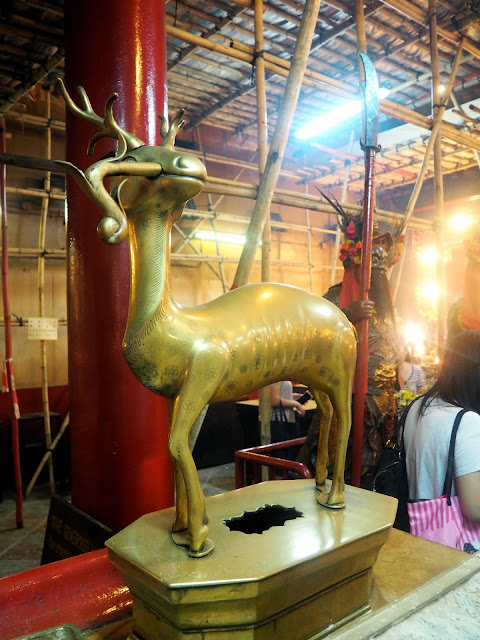 Deer statue inside Man Mo Temple, Sheung Wan, Hong Kong