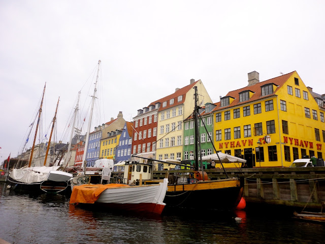 Colourful houses of Nyhavn by the harbour, Copenhagen, Denmark