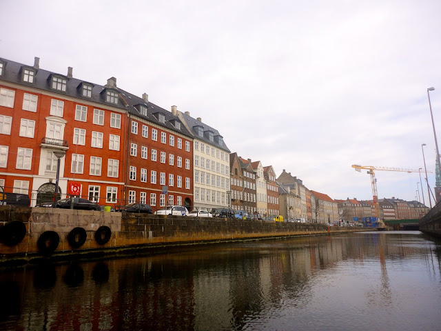 Colourful Danish architecture by the water in Copenhagen, Denmark