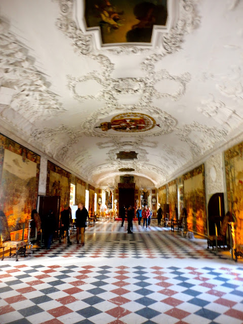 Great hall inside Rosenborg Castle, Copenhagen, Denmark