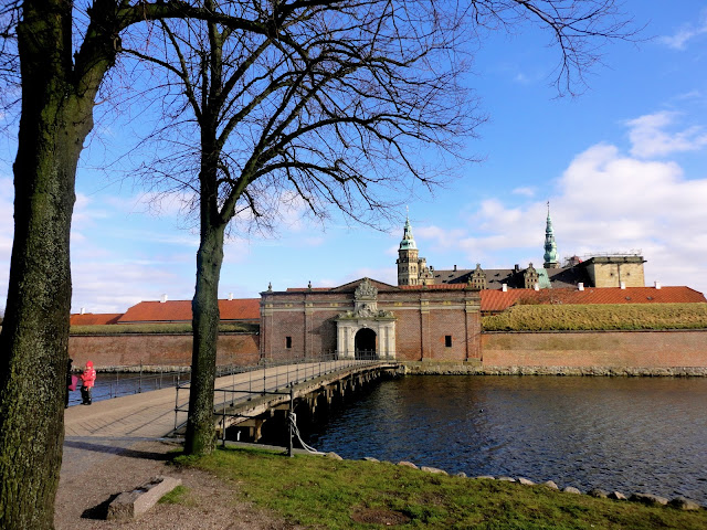 View approaching Kronborg Castle, Helsingor, Copenhagen, Denmark