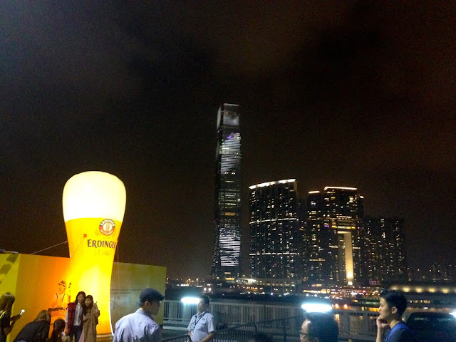 ICC tower from Marco Polo German Bierfest, TST, Hong Kong on Halloween