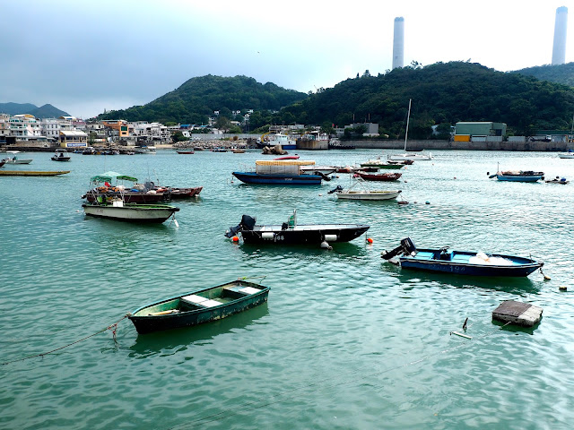 Fishing boats in the harbour at Yung Shue Wan, Lamma Island, Hong Kong