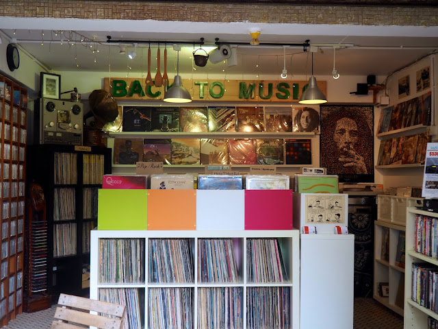 Record & music shop in Yung Shue Wan, Lamma Island, Hong Kong