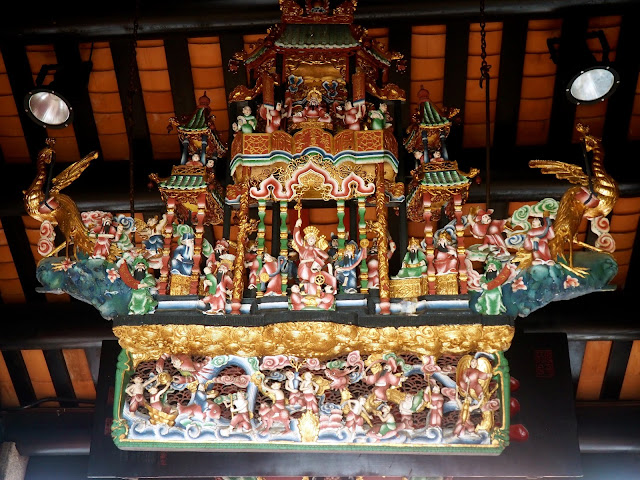 Detailed, colourful carving in Pak Tai Temple, Cheung Chau Island, Hong Kong
