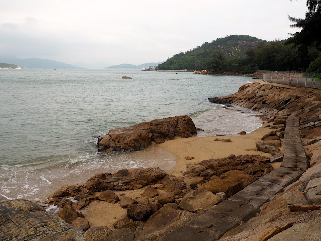 Rocks and beach on a coastal walk around the north of Cheung Chau Island, Hong Kong