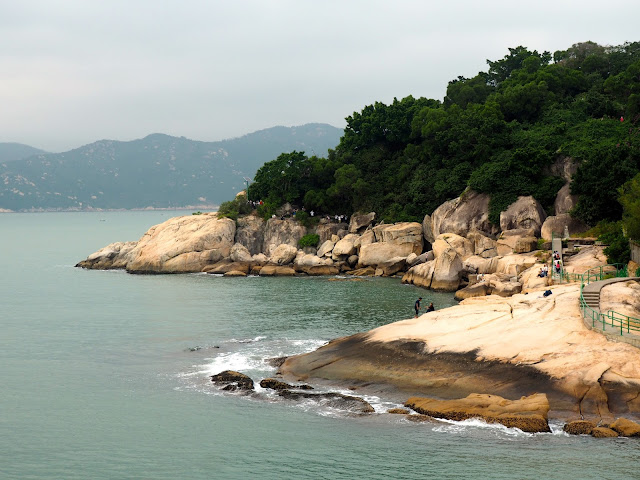 Coastal rock formations, where Cheung Po Tsai pirate cave lies, on Cheung Chau Island, Hong Kong