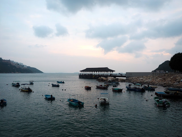 Fishing boats in the harbour by Blake Pier in Stanley harbour & waterfront, Hong Kong