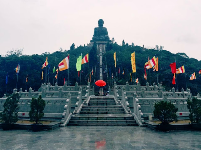 The Big Buddha in the cold and the rain, Lantau Island, Hong Kong
