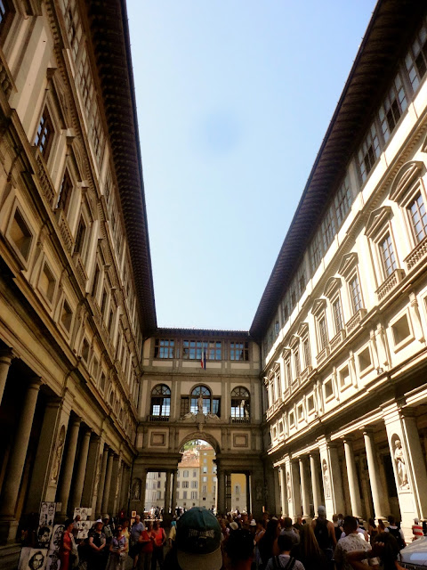 Exterior of the Uffizi art gallery in Florence, Italy