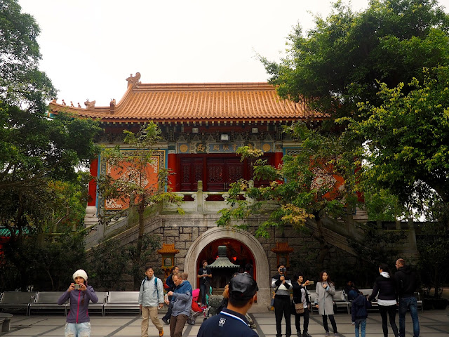 Entrance hall of Po Lin Monastery, Ngong Ping, Lantau Island, Hong Kong