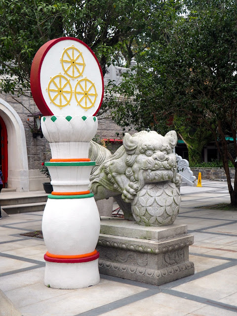 Statues in the courtyard of Po Lin Monastery, Ngong Ping, Lantau Island, Hong Kong