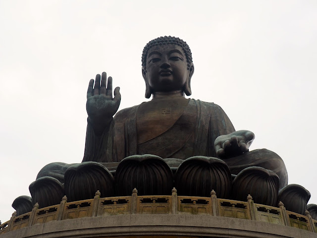 Close up view of the Big Buddha / Tian Tan Buddha, Ngong Ping, Lantau Island, Hong Kong