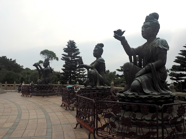 Bodhissatva statues at the base of the Big Buddha/ Tian Tan Buddha, Ngong Ping, Lantau Island, Hong Kong