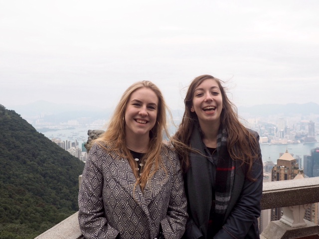 My friends Tasha & I at the Lion Pavilion at The Peak, Hong Kong