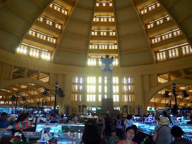 Inside the building of Central Market, Phnom Penh, Cambodia