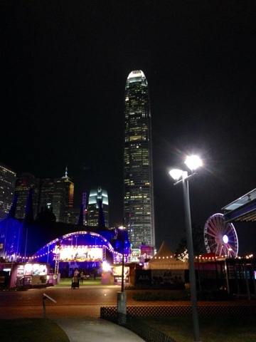 Udderbelly Asia venue in Hong Kong, next to the IFC and Observation Wheel