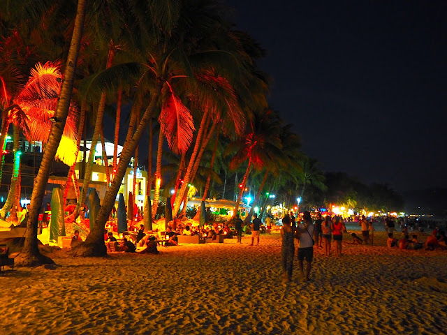Night on White Beach, Boracay, Philippines