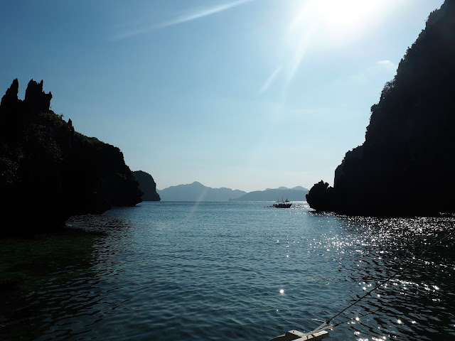 View looking out from Cadlao Lagoon on Tour C or D around Bacuit Bay, El Nido, Palawan, Philippines