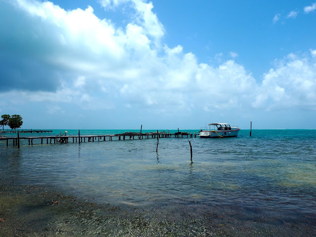 Pier in the ocean on Caye Caulker, Belize