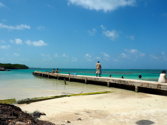 Pier on the shore of Caye Caulker, Belize