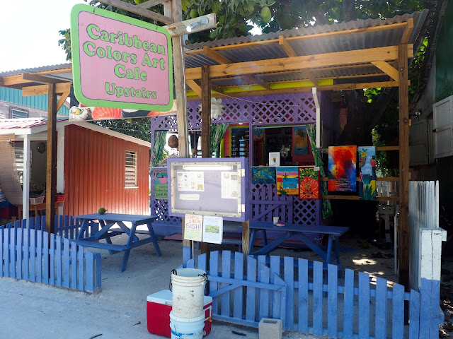 Colourful cafe building on Caye Caulker, Belize