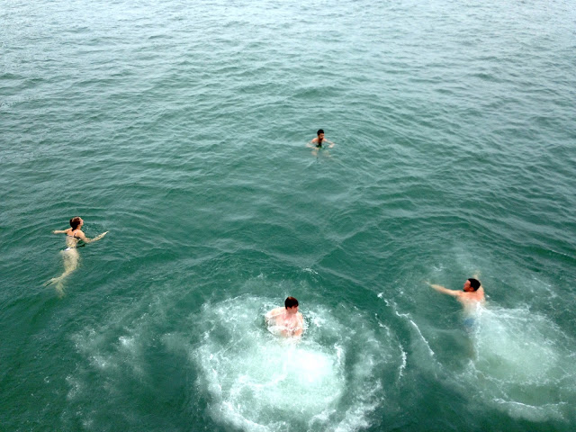 Jumping into the ocean from a junk boat | Lamma Island, Hong Kong