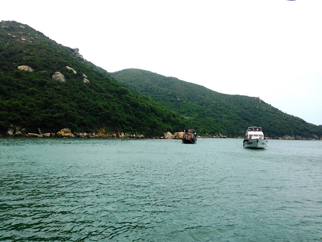 Junk boats off the shore of Lamma Island, Hong Kong