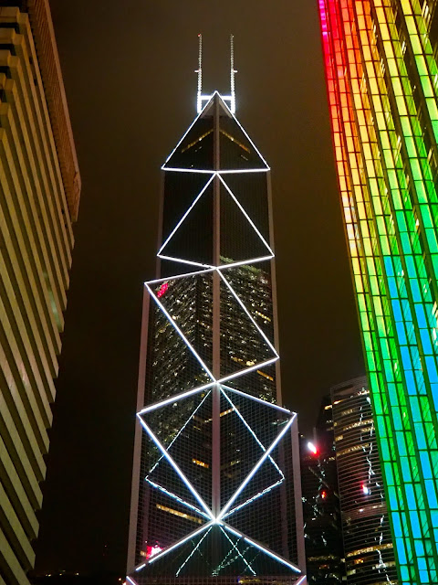 Bank of China building at night, Central, Hong Kong