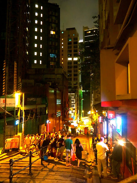 Pottinger Street at night, Central, Hong Kong
