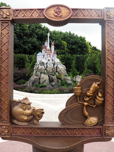 Beast's castle with Beauty and the Beast frame in Fairy Tale Forest, Fantasyland | Disneyland Hong Kong