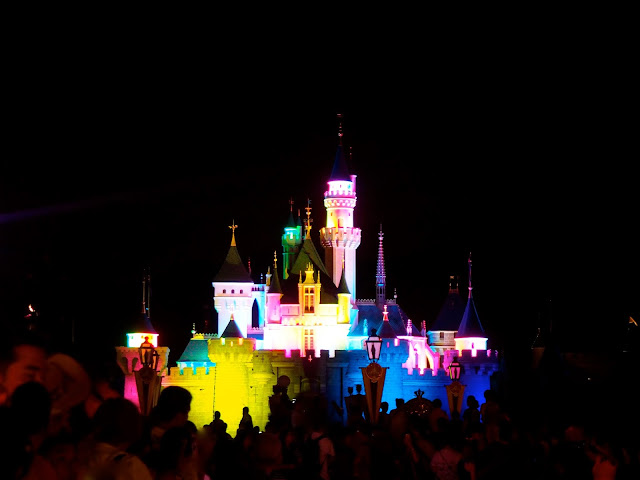 Sleeping Beauty Castle lights during Paint the Night parade | Disneyland Hong Kong