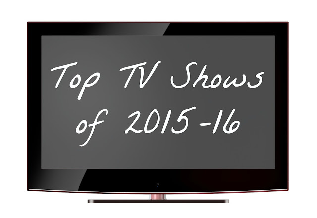 TV screen image with white text "Top TV show of 2015-16"