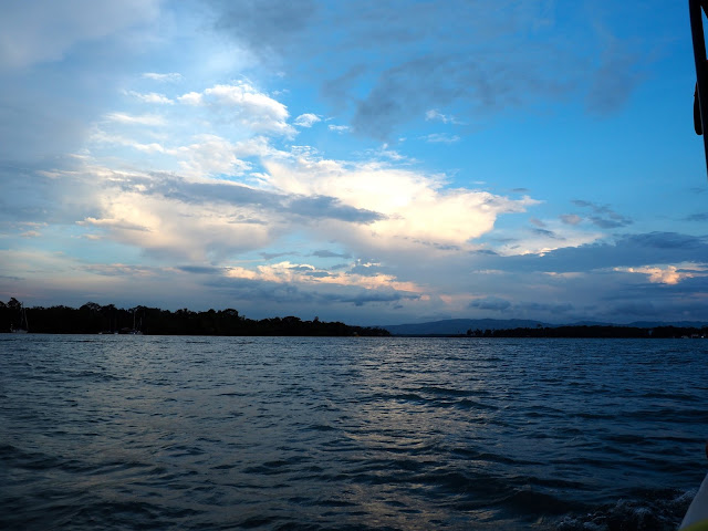 Evening view over Lake Izabal, Guatemala