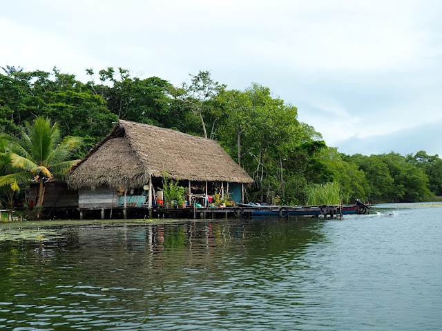 Local stilt houses on Lake Izabal, Guatemala
